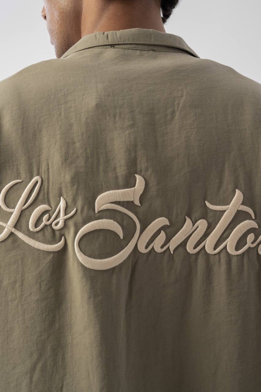 Apas Yaka 105 Santos Baskı Erkek Oversize Gömlek