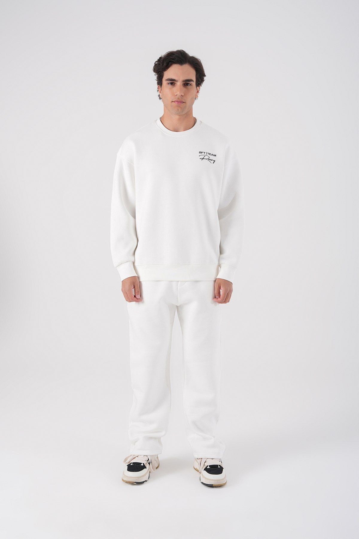 0 Yaka 911 Sırt Baskı Erkek Oversize Sweatshirt