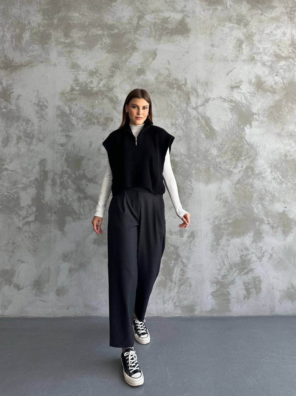 Fermuarlı Balıkçı Yaka Kadın Süveter