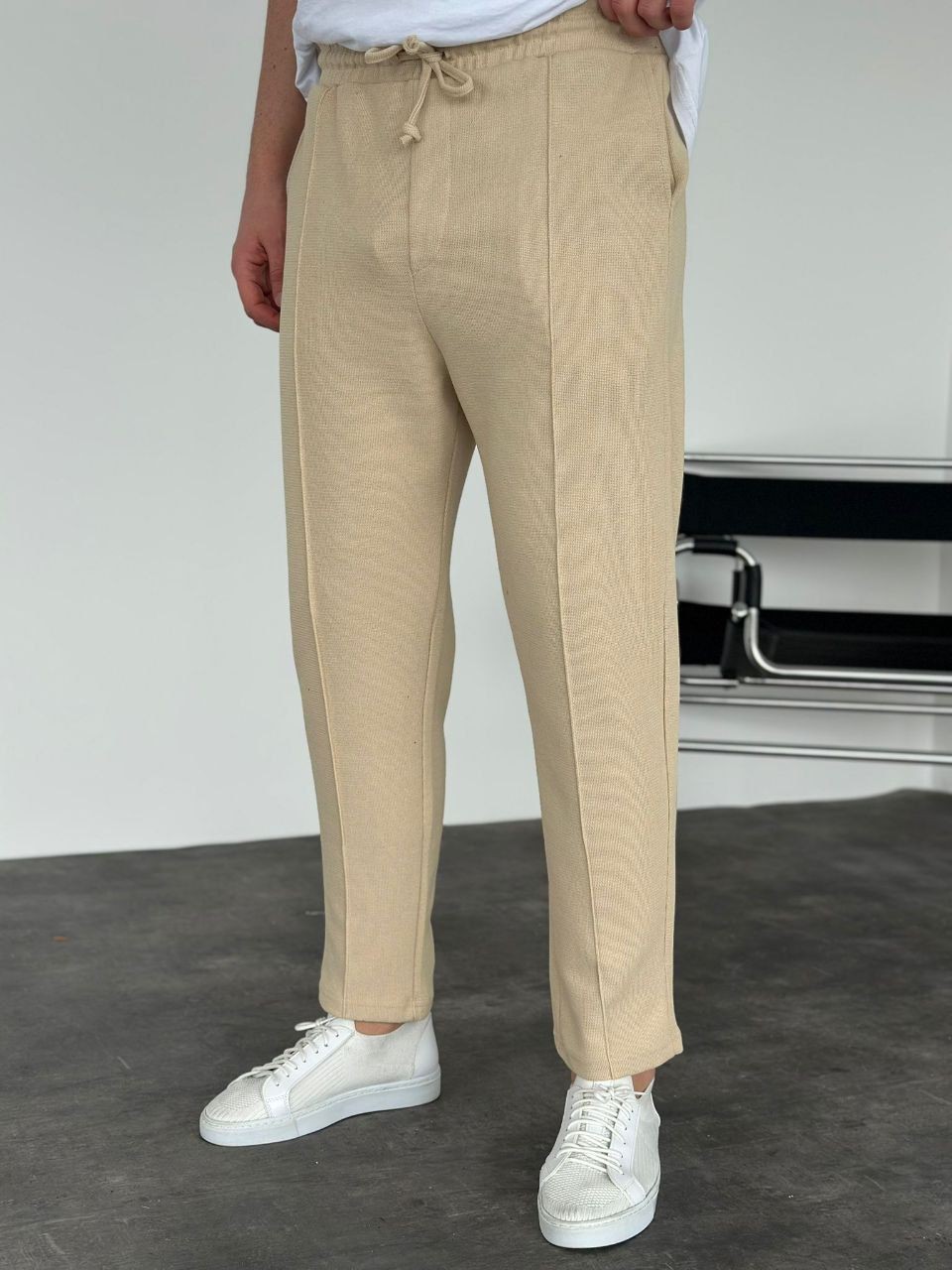 Beli Lastikli Önü Çimalı Boyfrıend Erkek Pantolon