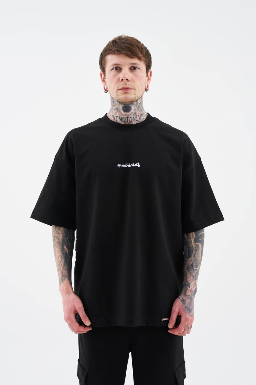 0 Yaka Rug Pattern Flock Prınted Tee Erkek Oversize T-Shirt