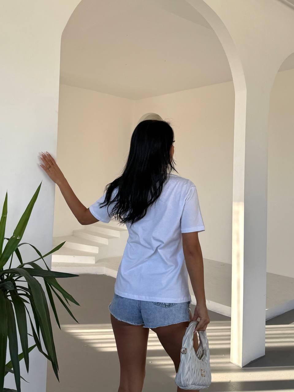 0 Yaka Ayıcık Nakışlı Kadın Oversize T-Shirt