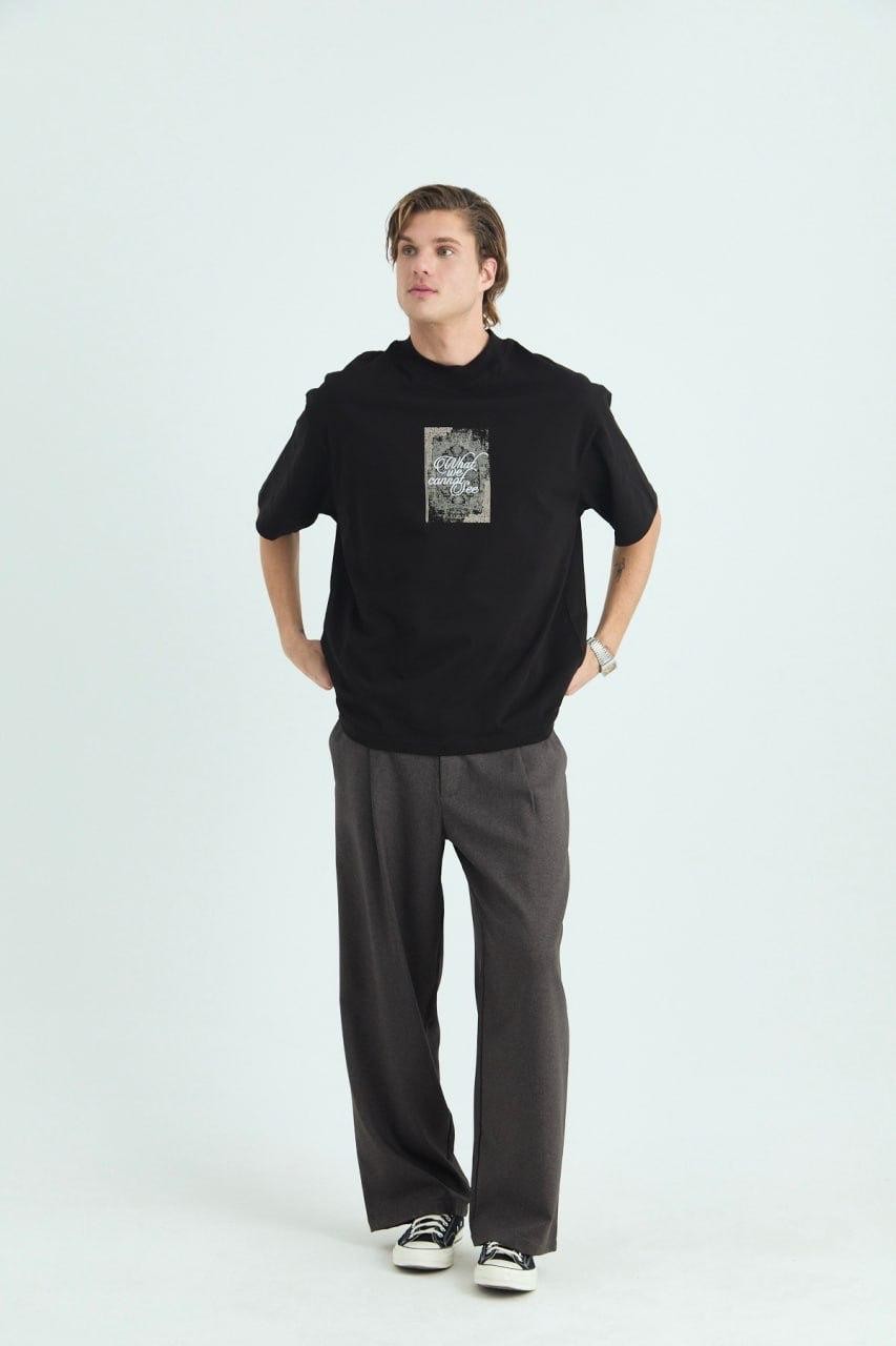 Saw 4779 0 Yaka What We Cannot See Baskı Oversize T-Shirt