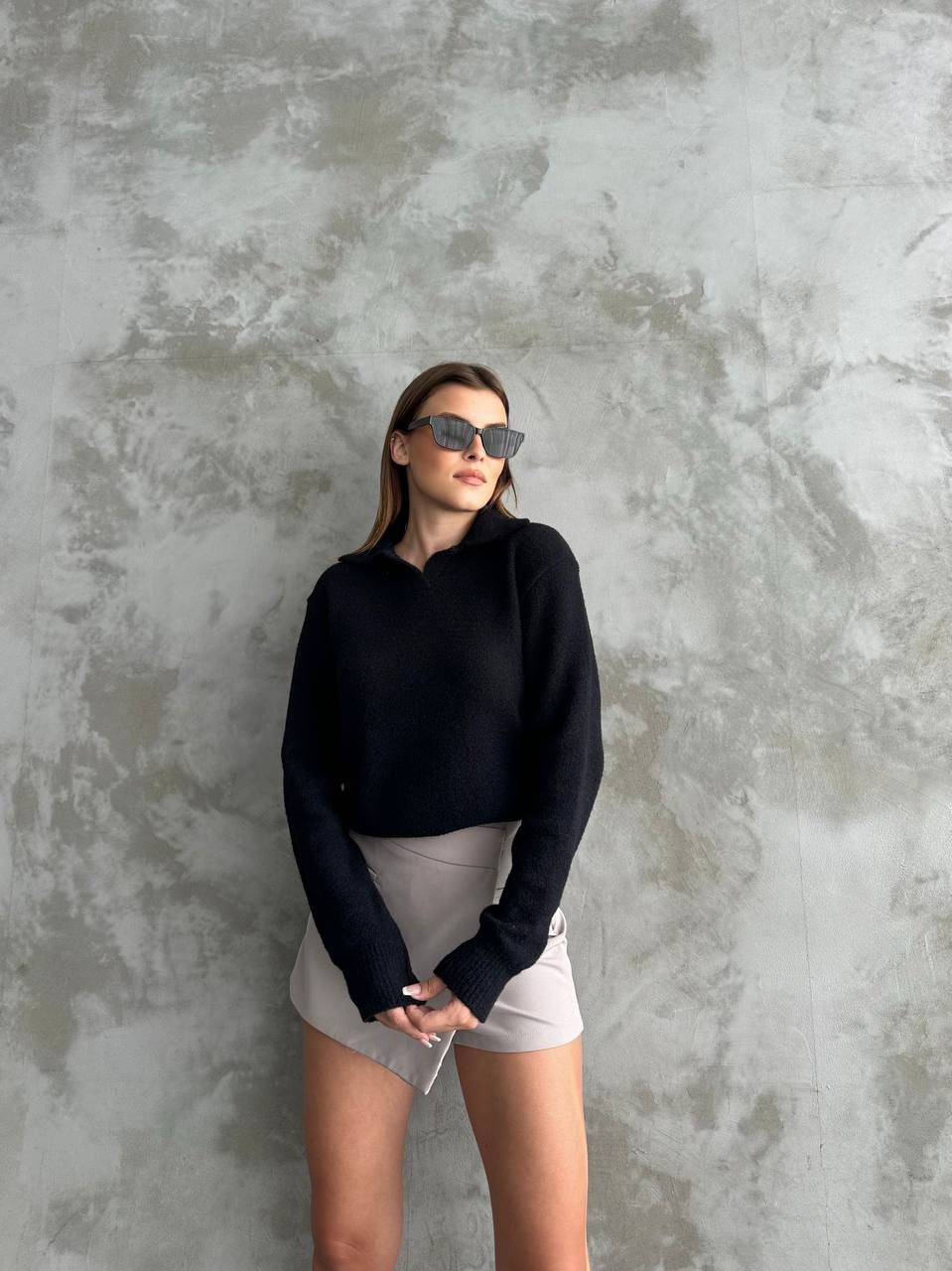 Polo Yaka Teddy Kadın Triko Kazak