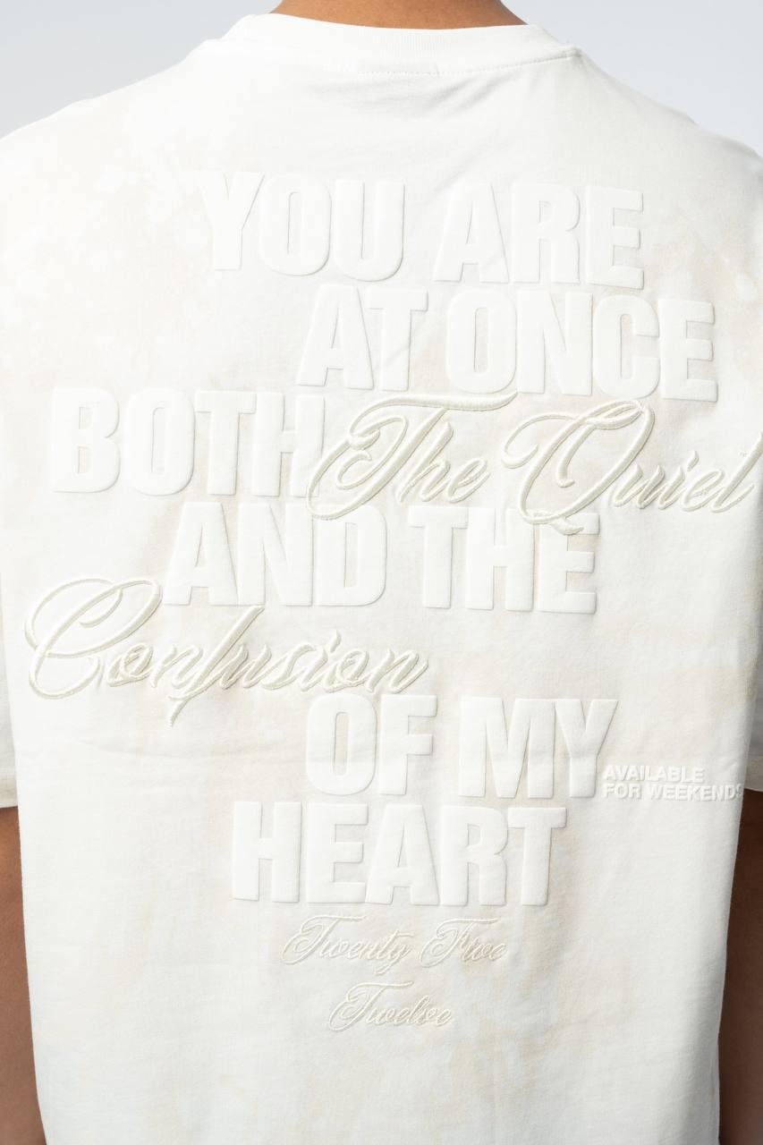 0 Yaka Of My Heart Yazılı Erkek Oversize T-Shirt