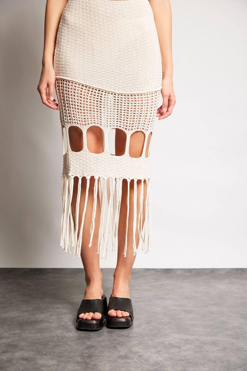 Püsküllü Uzun Elbise