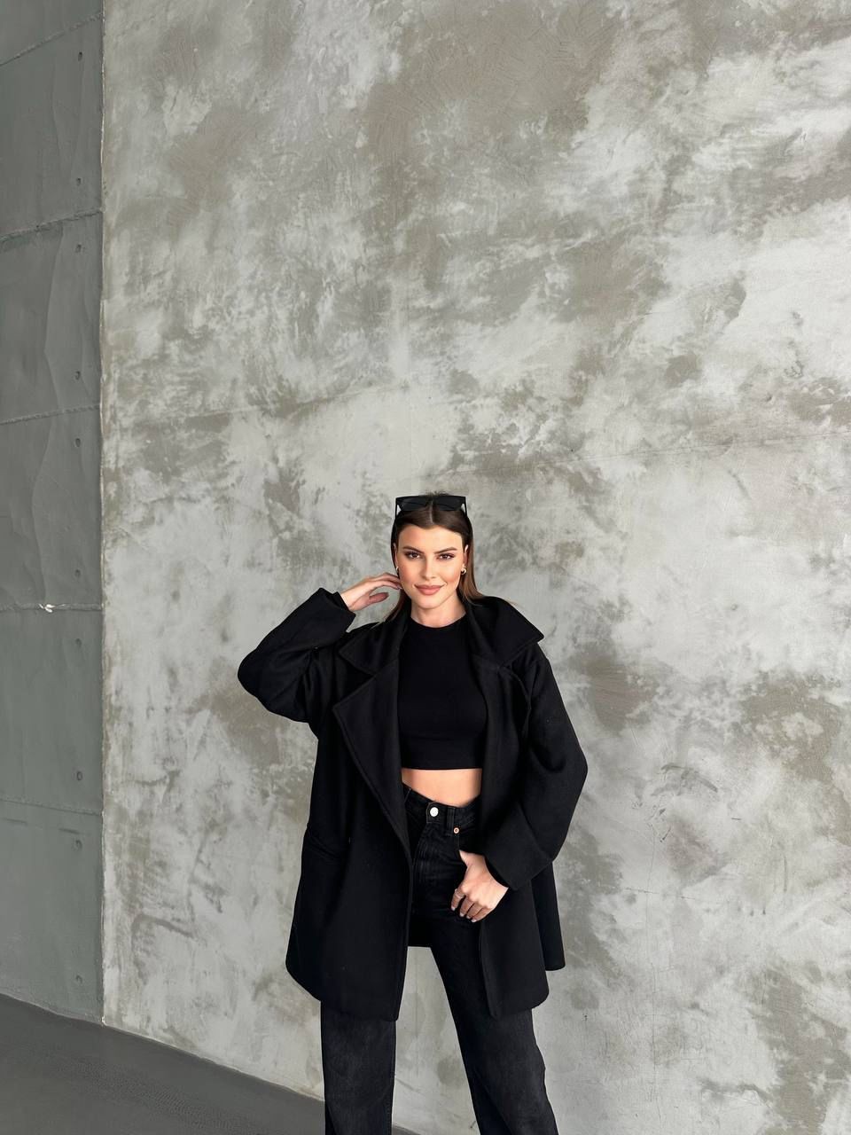 Kaşe Kumaş Düğmeli Kadın Blazer Ceket