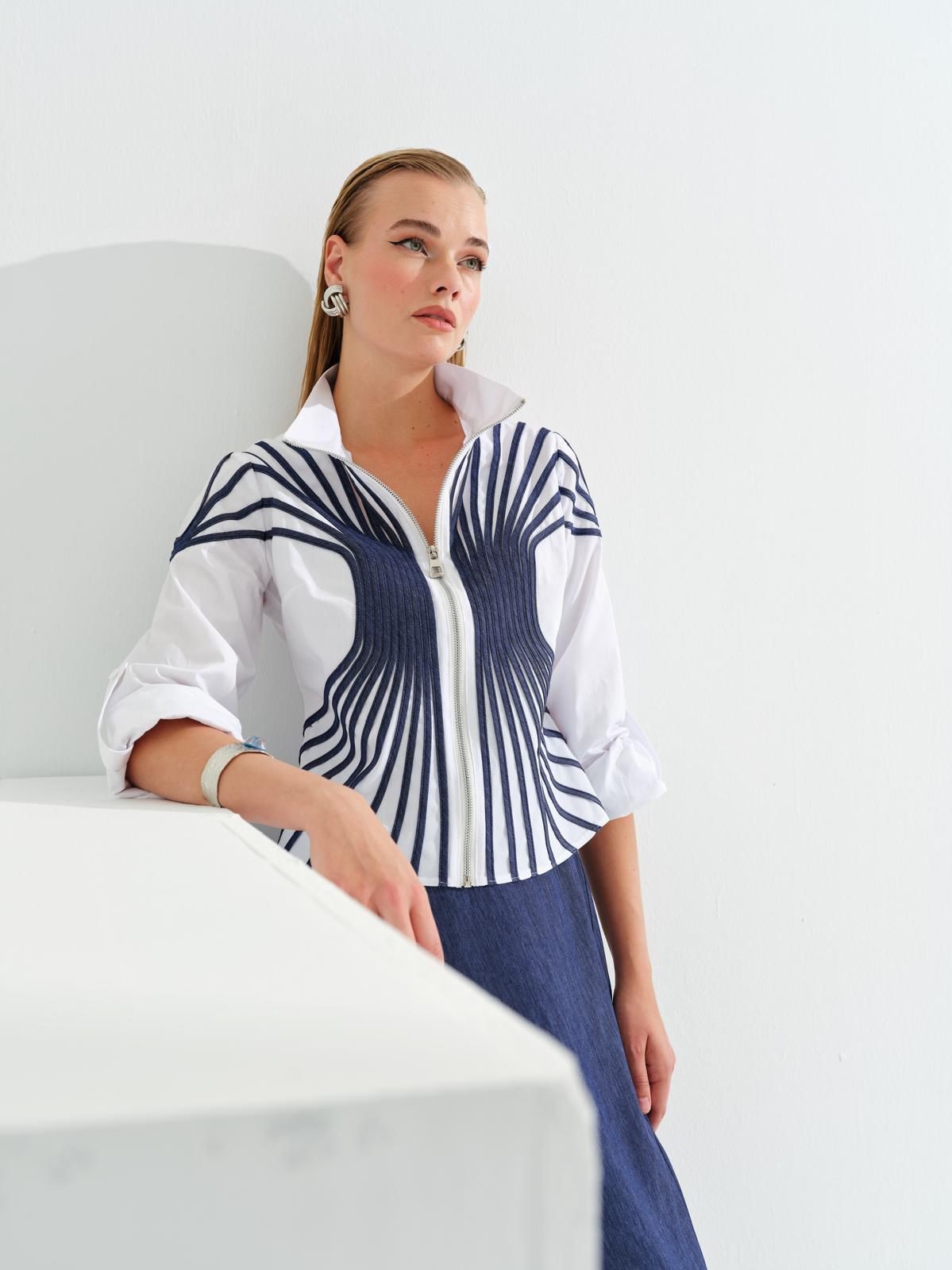 Tasarım Model Poplin Gömlek İkili Takım | Ebrar Butik image