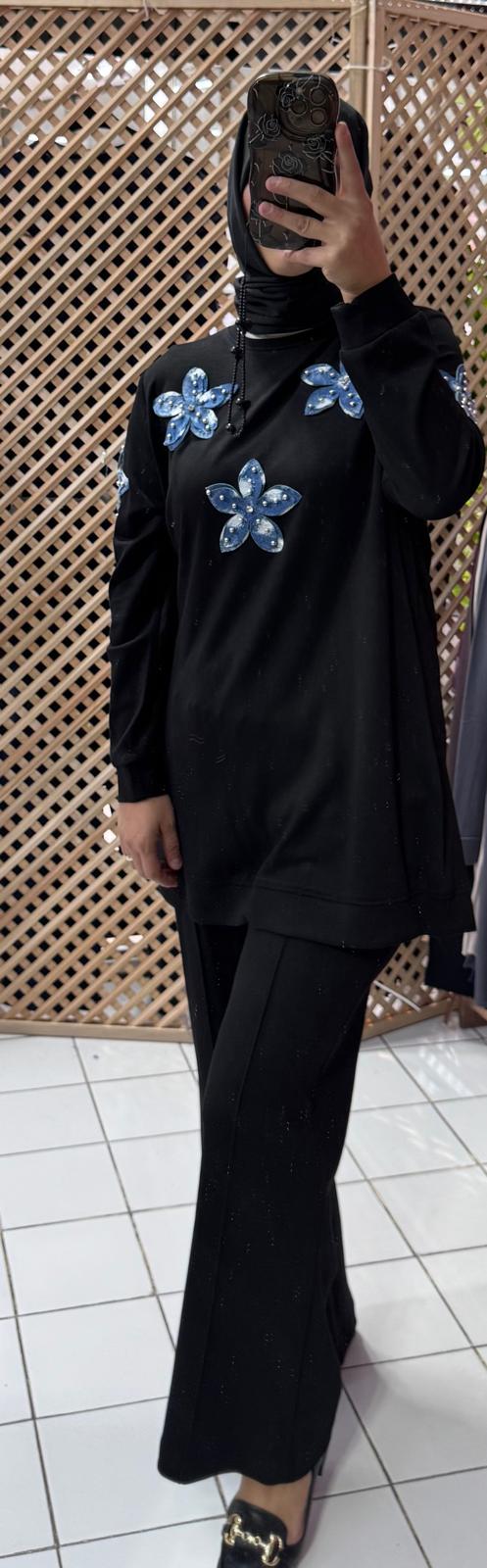 Yeni Sezon Papatya Desen Pantolonlu Takım Ebrar Butik image