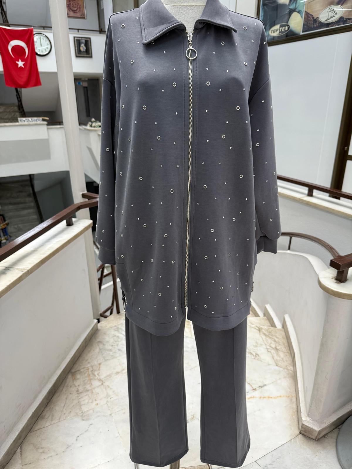Yeni Sezon Oysho Kumaş Yan Halkalı Pantolonlu Takım Ebrar Butik image