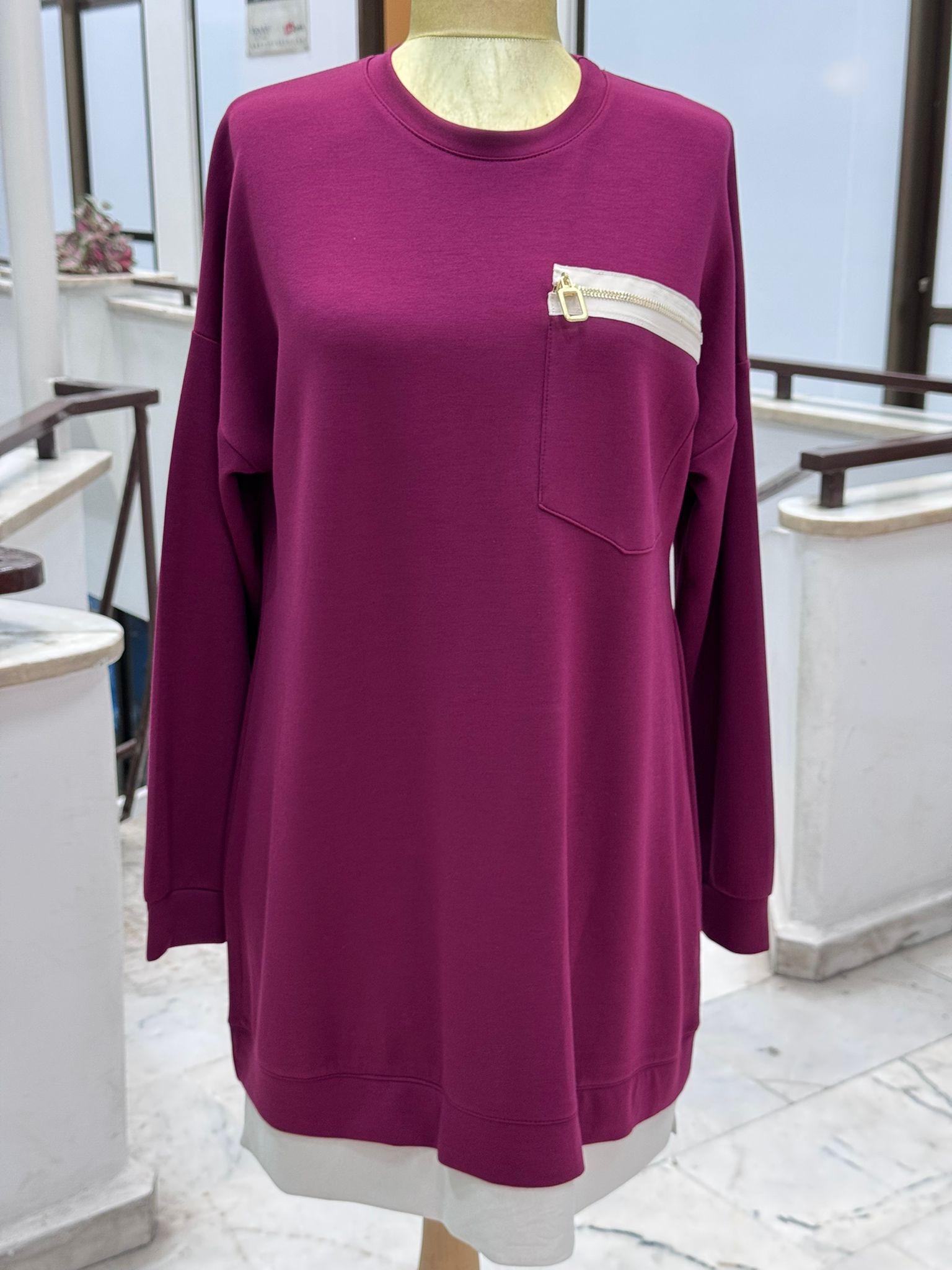 Yeni Sezon Oysho Kumaş Cep Detaylı Gömlek Sweat Ebrar Butik image