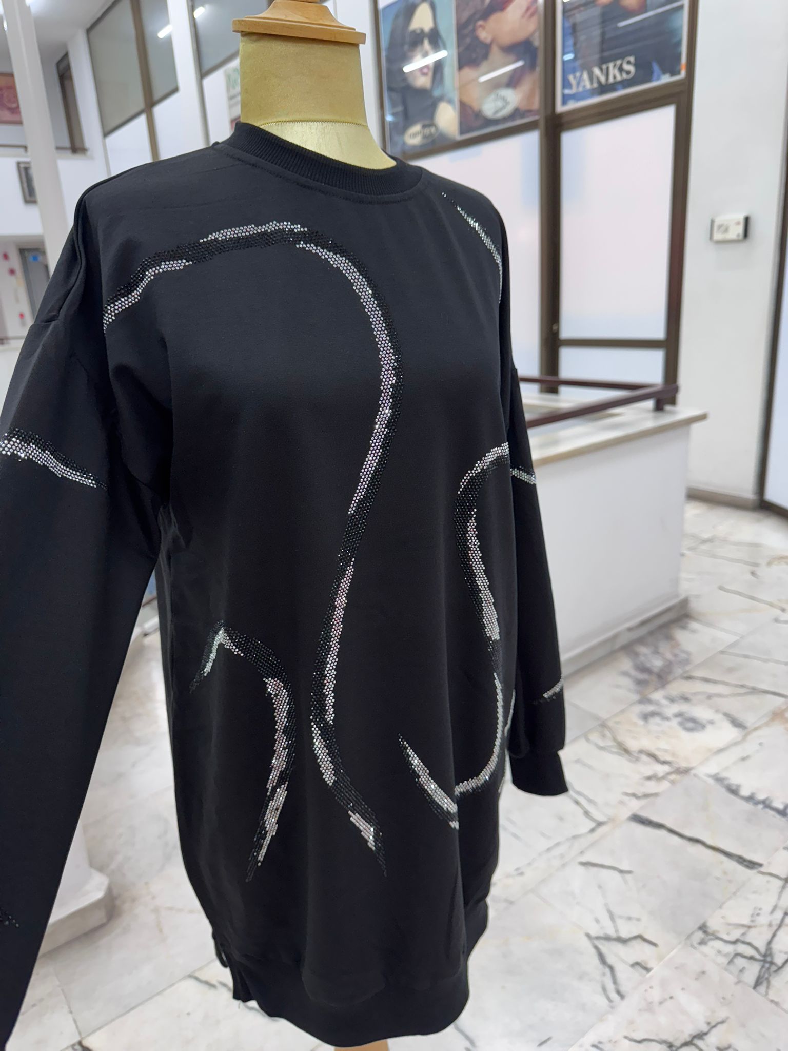 Yeni Sezon Su Yolu Taşlı Sweat Ebrar Butik image