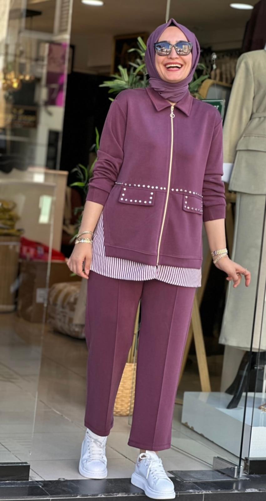 Yeni Sezon Oysho Kumaş Gömlek Detay Pantolonlu Takım Ebrar Butik  image