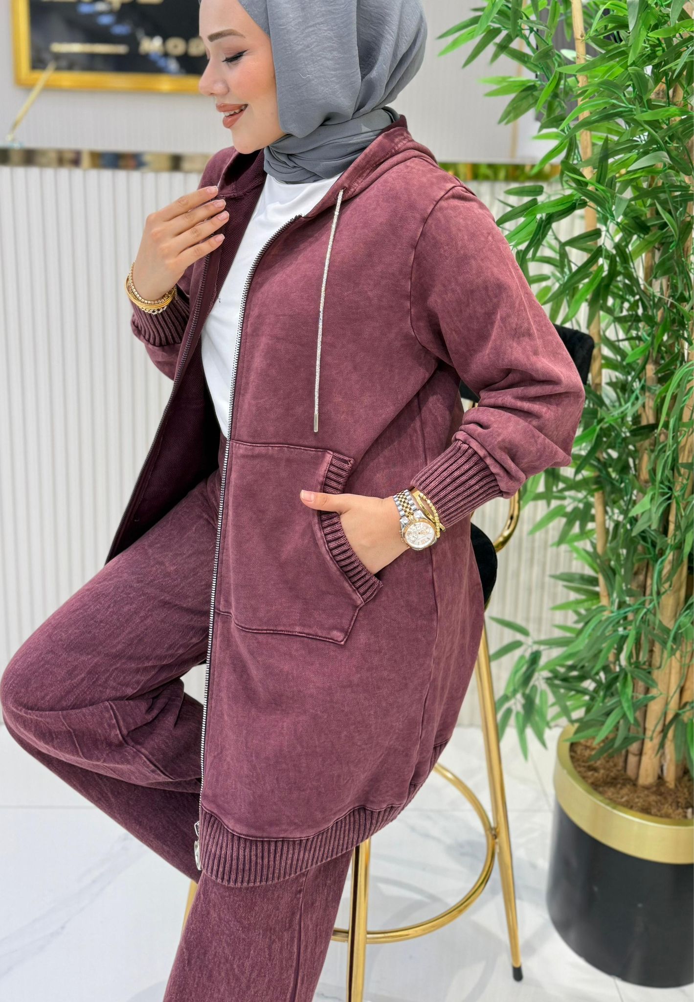 Organik Pamuk Kumaş Fermuarlı Takım