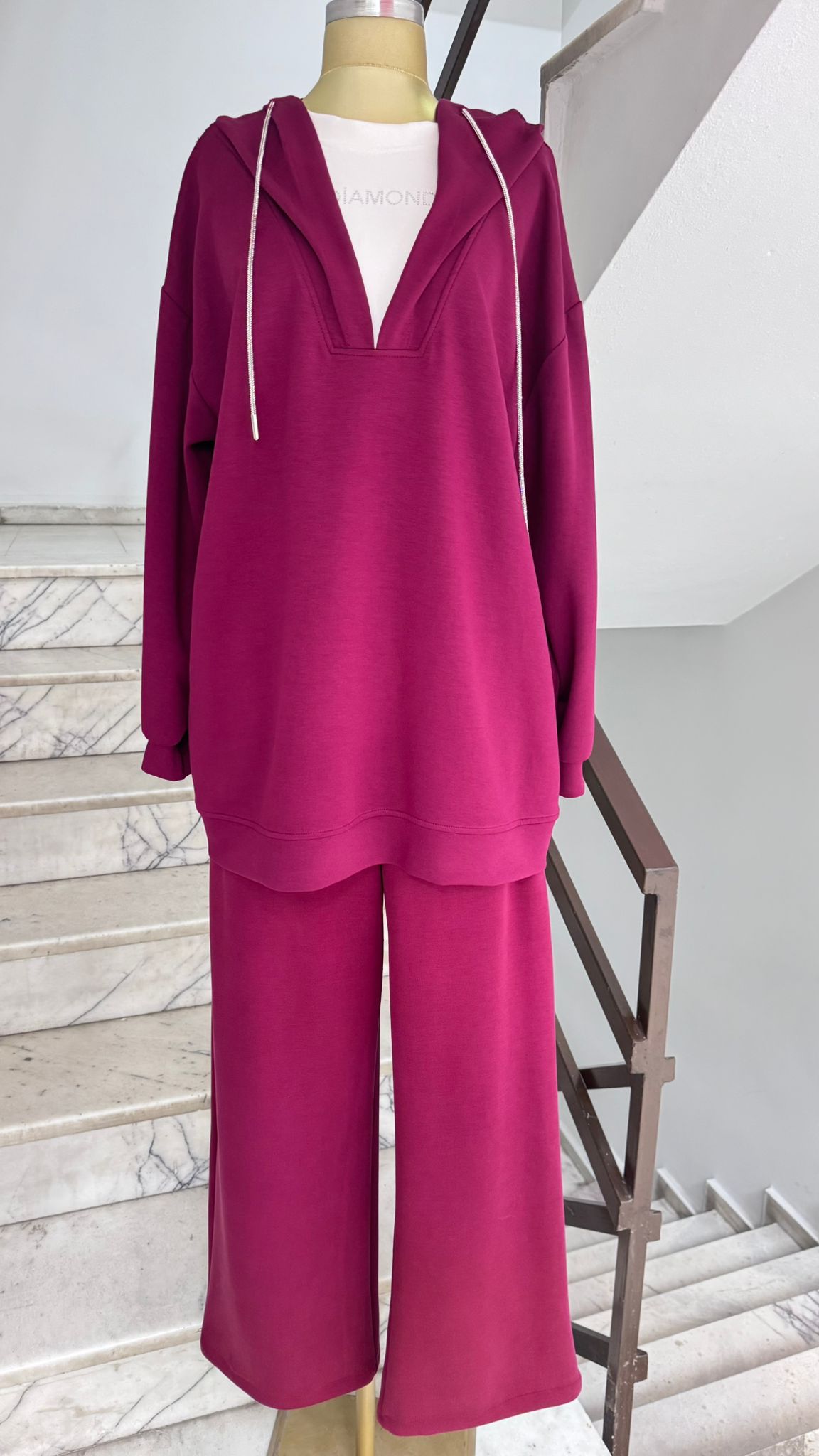 Yeni Sezon Oysho Kumaş Sweat Detay İkili Takım Ebrar Butik image