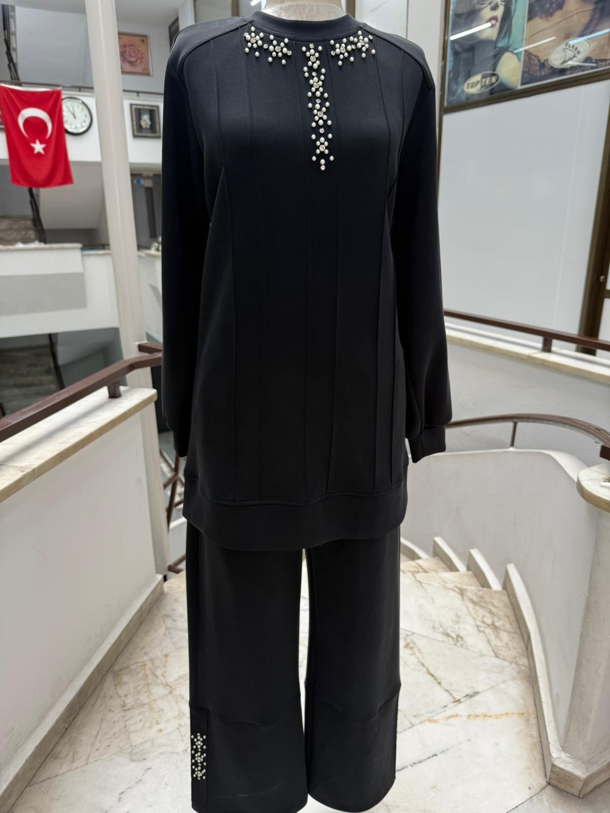 Yeni Sezon Taşlı  Oysho Kumaş İkili Takım image