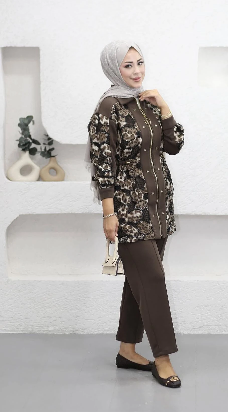 Yeni Sezon Oysho Kumaş Yakma Desen Pantolonlu Takım Ebrar Butik