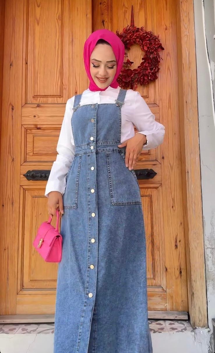Önden Düğmeli Kot Slopet image