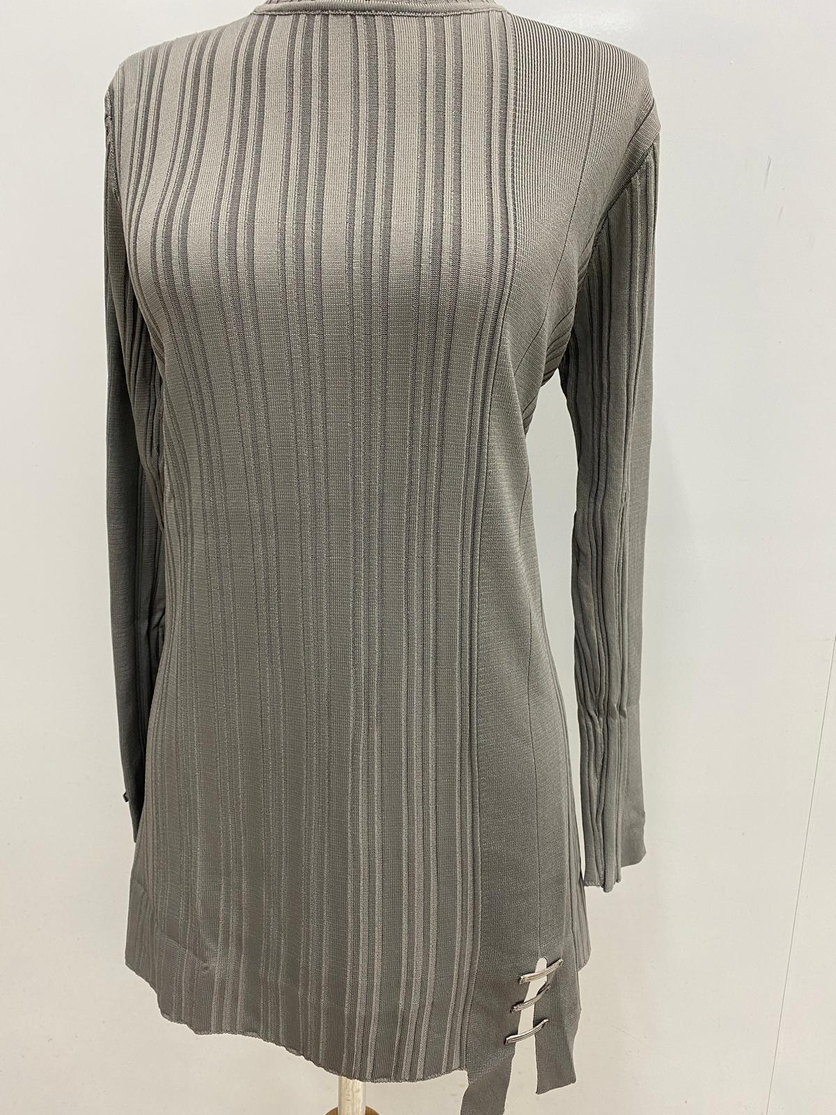 Yan Klipsli Uzun Boy Soğuk İp Merserize Kazak image