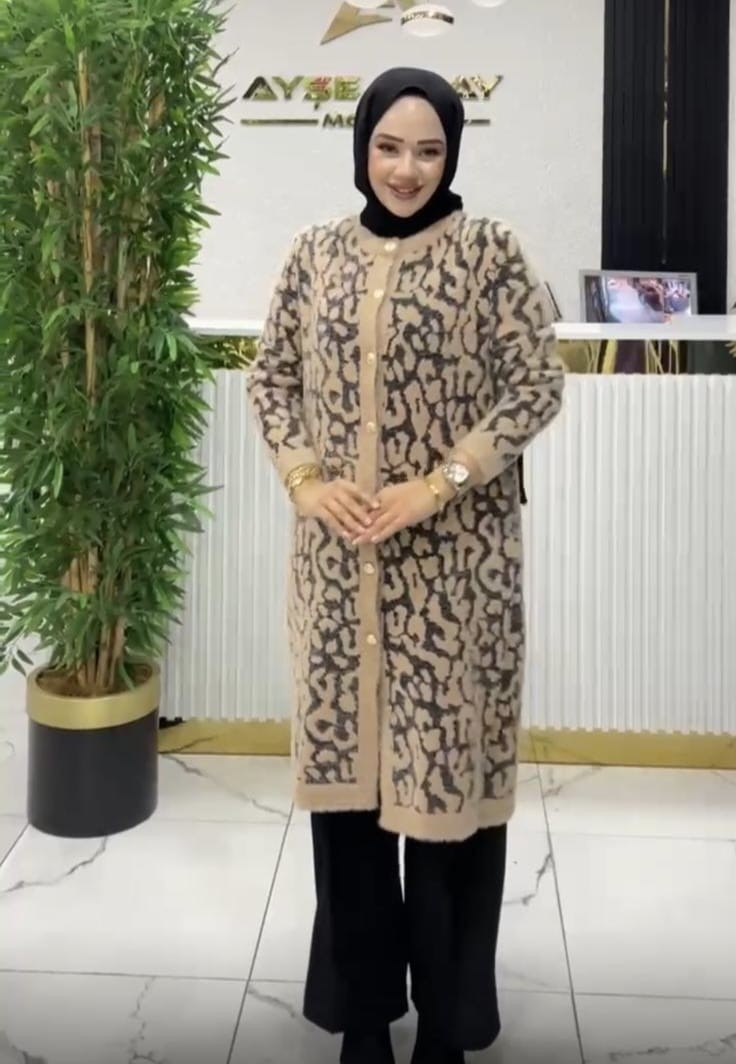 Leopar Angora Hırka image