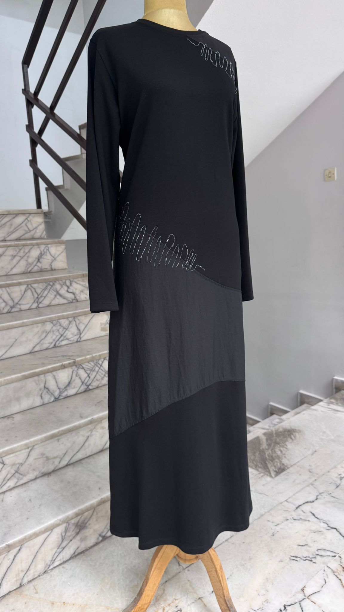 Yeni Sezon Oysho Kumaş Yan Taşlı Elbise Ebrar Butik image