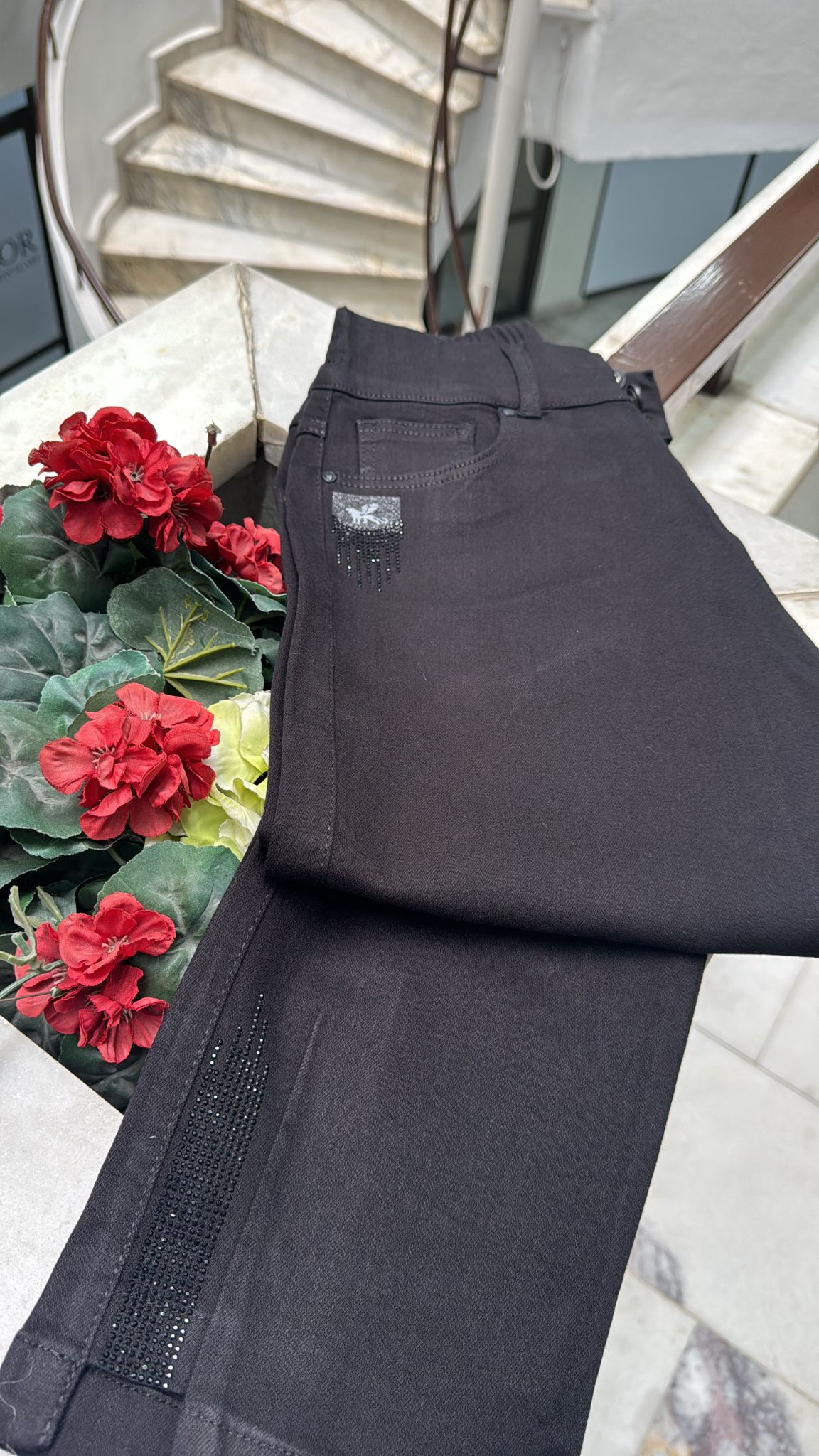 Yeni Sezon A Kalite Yan Taşlı Hamur Kumaş Likralı Kot Pantolon 