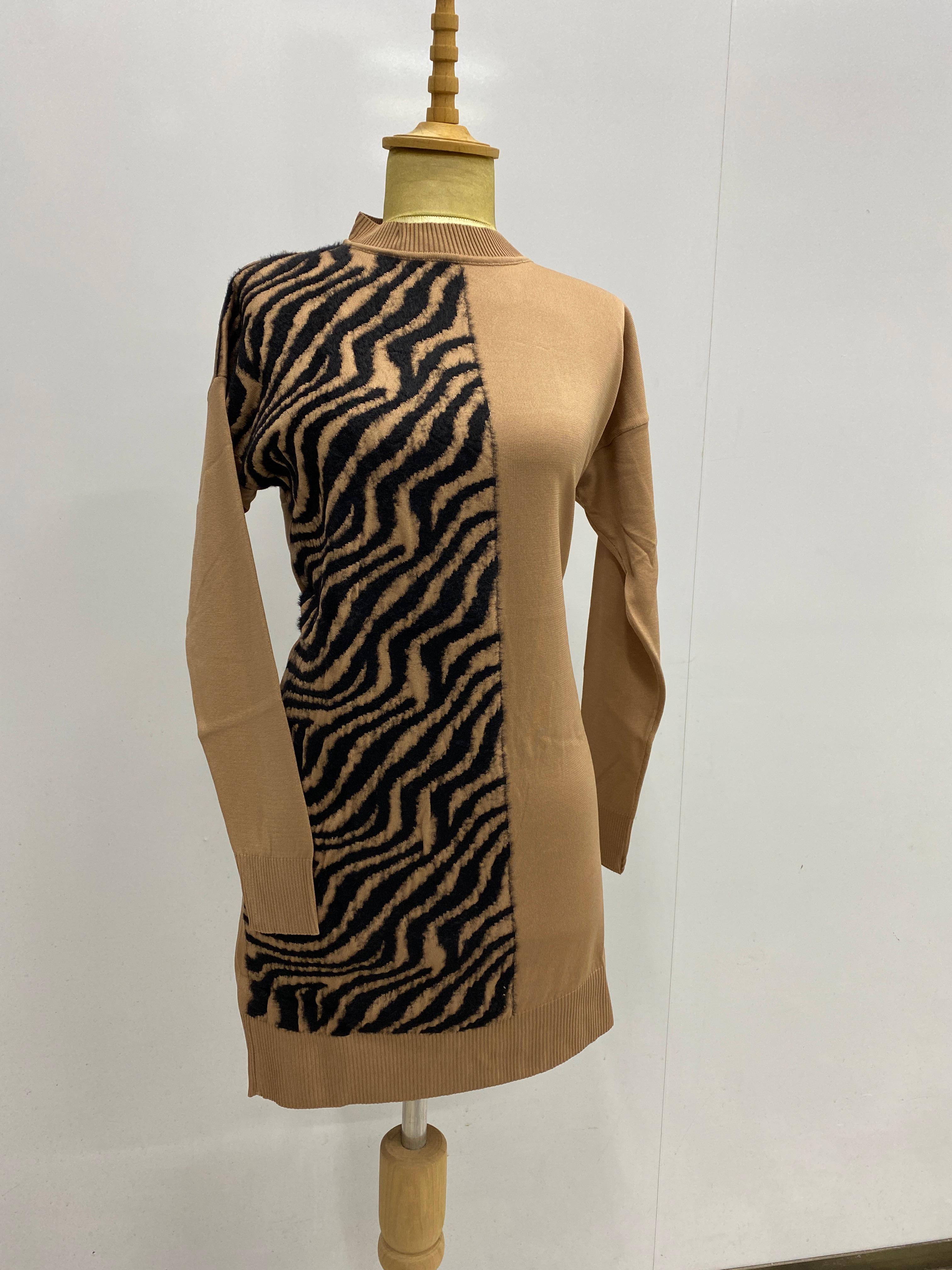 Kaz Ayağı Desen Soğuk İp Merserize Kazak image