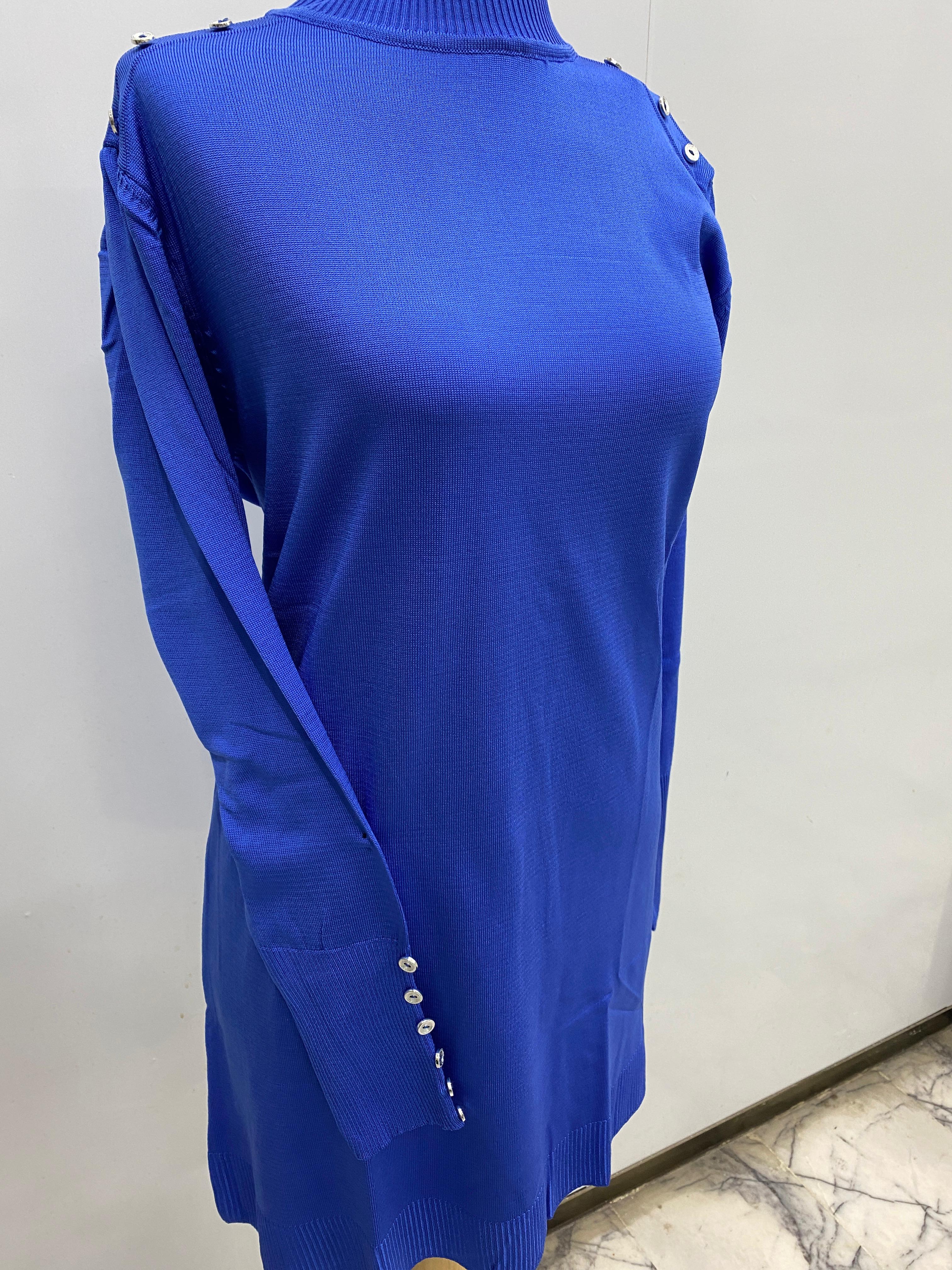 Omuz Ve Kol Düğmeli Soğuk İplik Merserize Kazak image