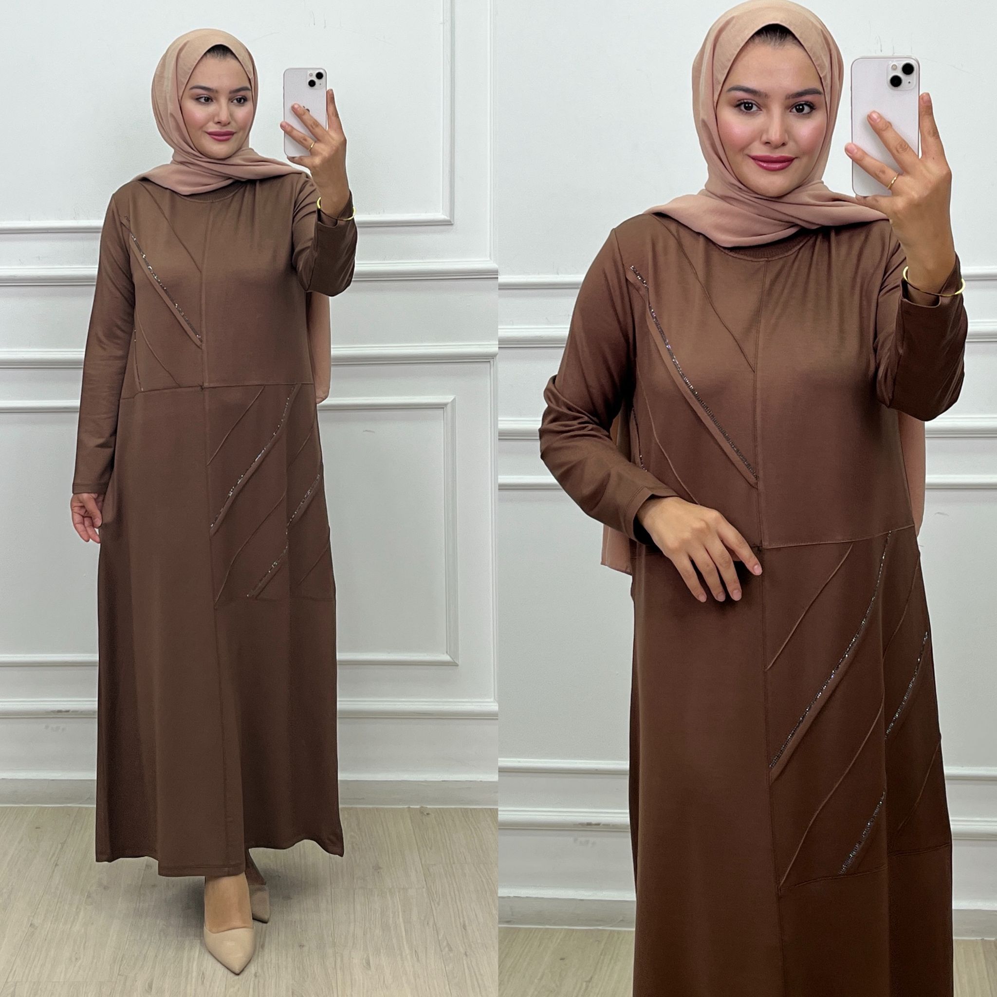 Yeni Sezon Oysho Kumaş Taşlı Elbise Ebrar Butik image