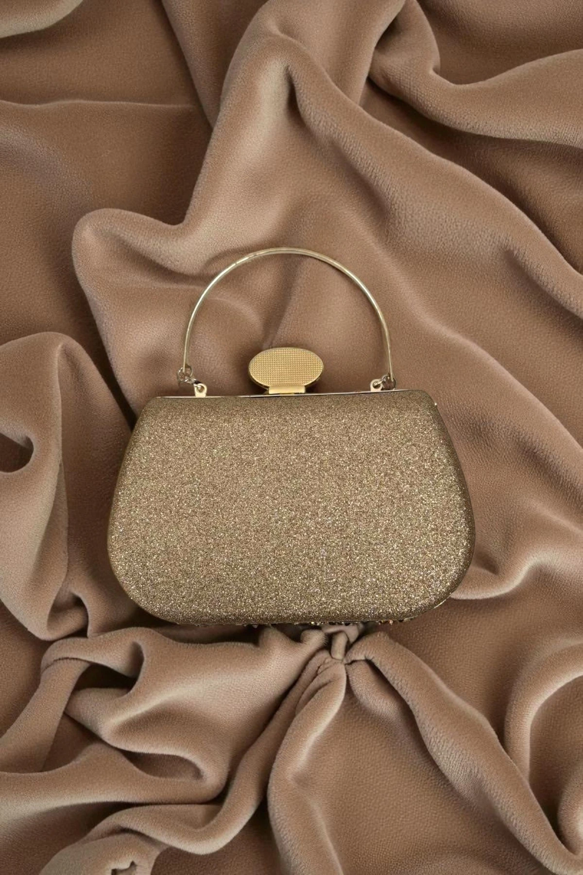 Kutu Model Kristal Taş Detaylı Abiye Çanta