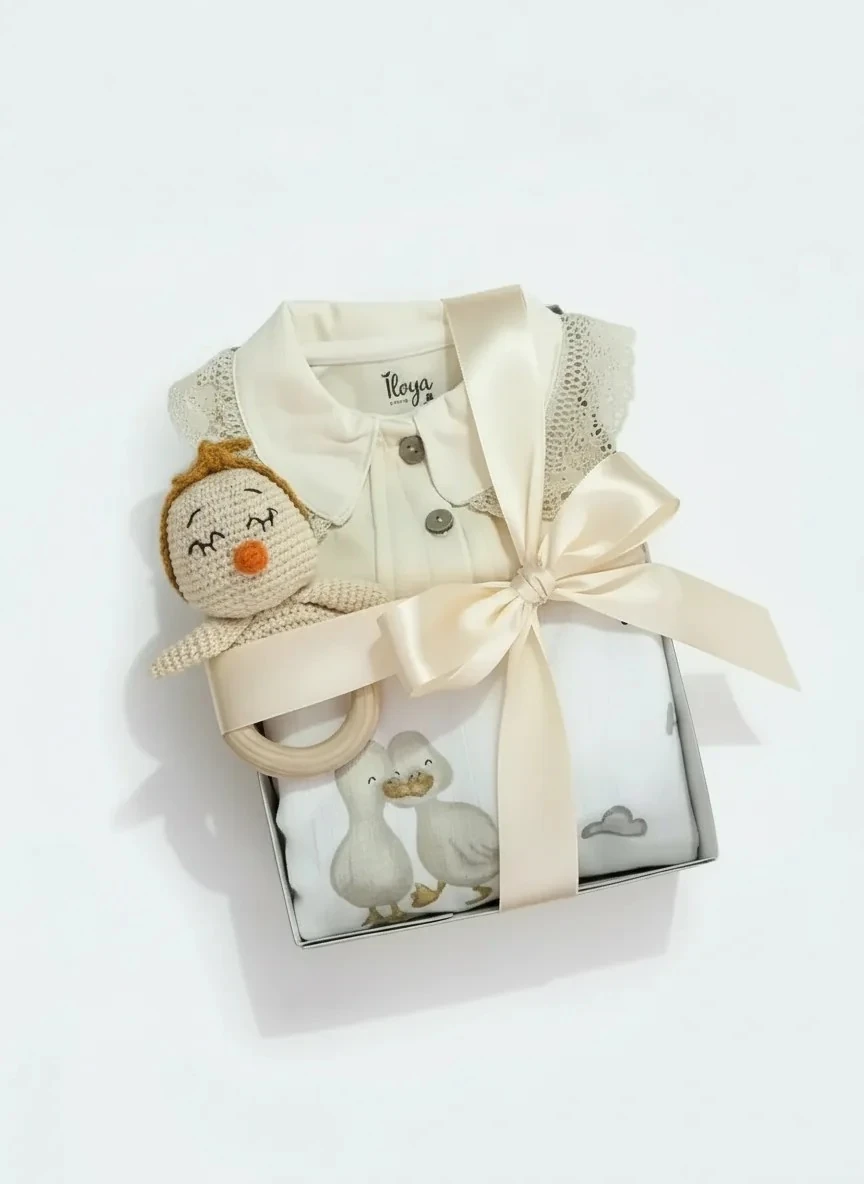 Miniklere Özel Ördekli: Lüks ve Konforlu 5'li Bebek Hastane Çıkışı Seti