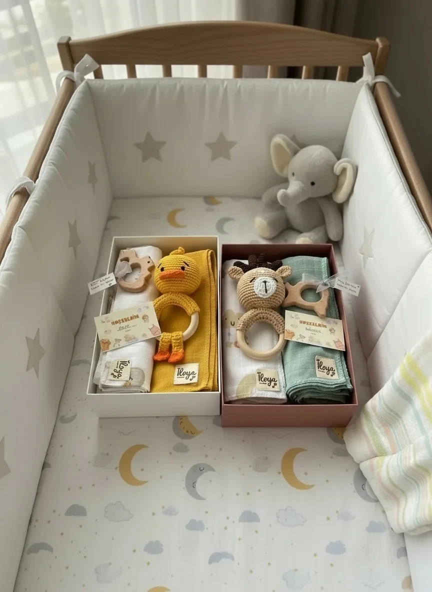 Özel Seri: Müslin Örtü Çifti & Amigurumi Geyik