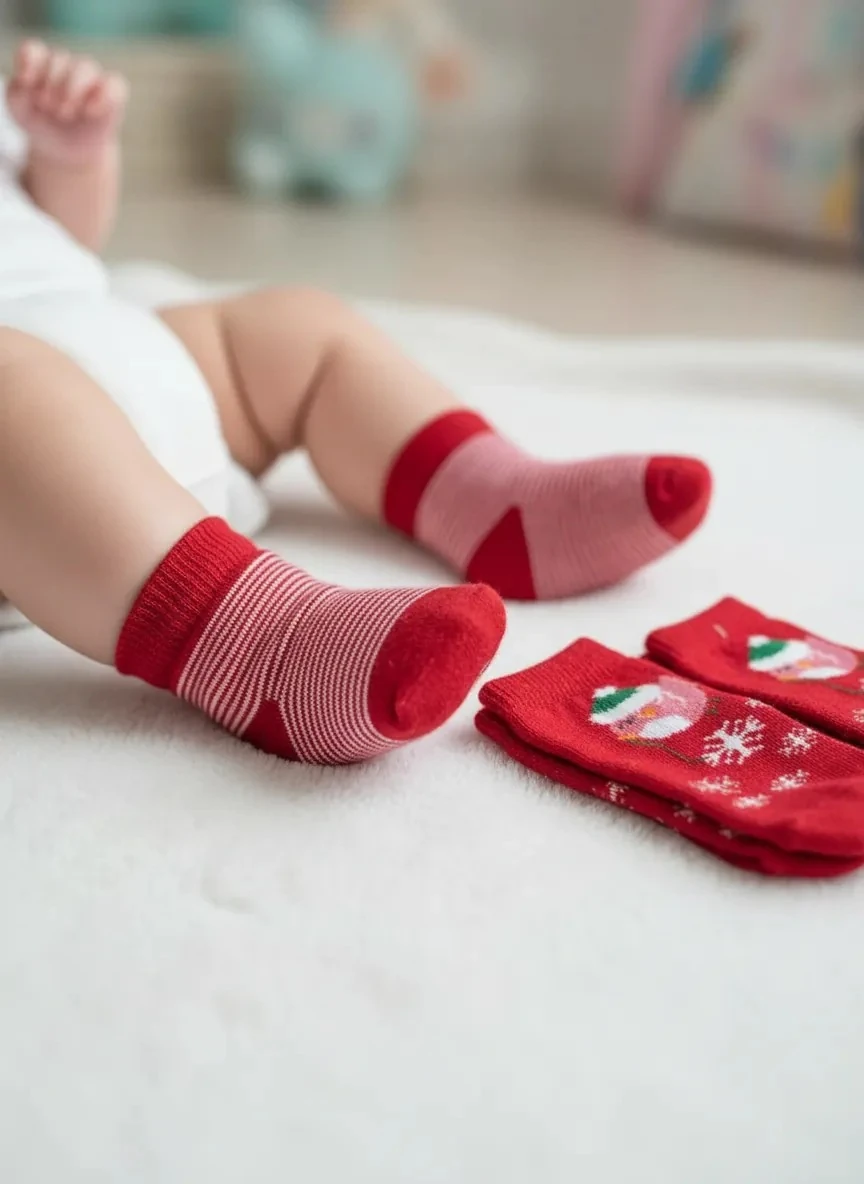 Yılbaşı Özel Koleksiyon 3'lü Bebek Çorap I 0-6 Ay