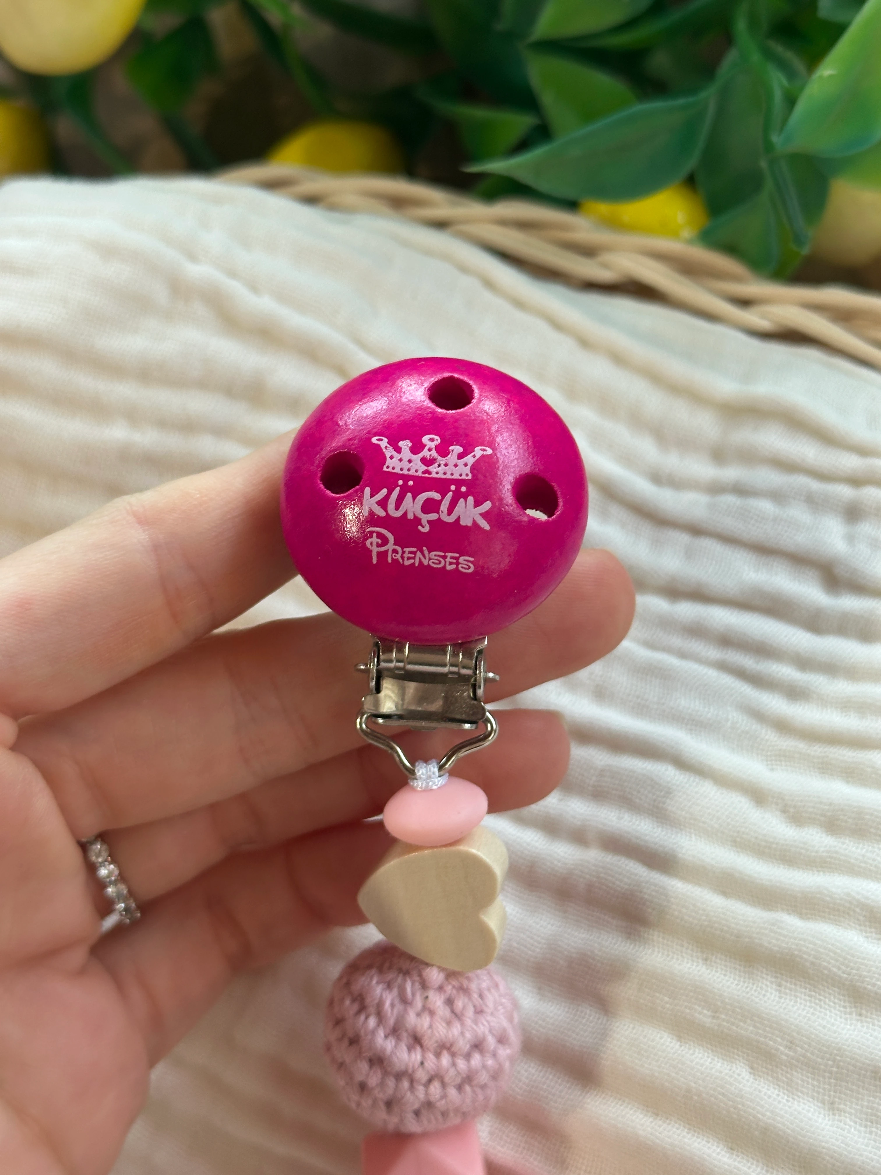 Küçük Prenses Pembe Emzik Askısı