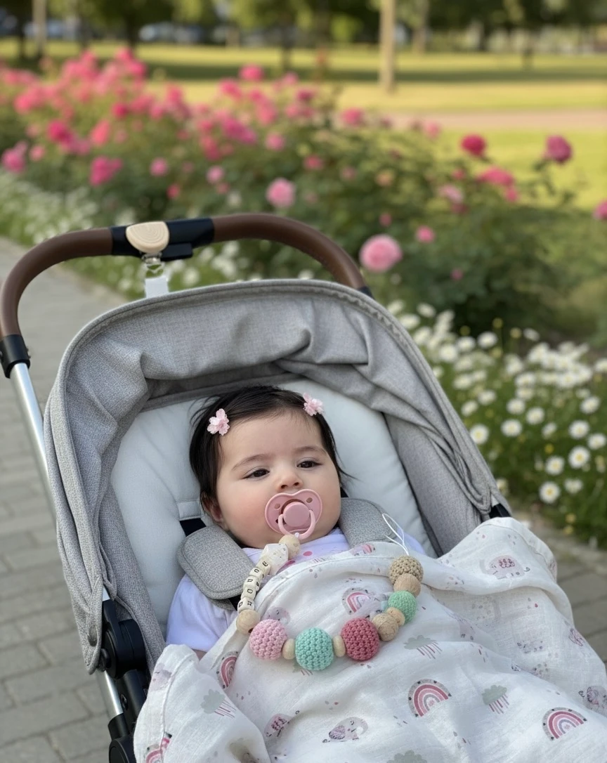 Bebek Müslin Örtü Seti I Fil Desenli ve Düz Renk Seçenekli 2'li Set