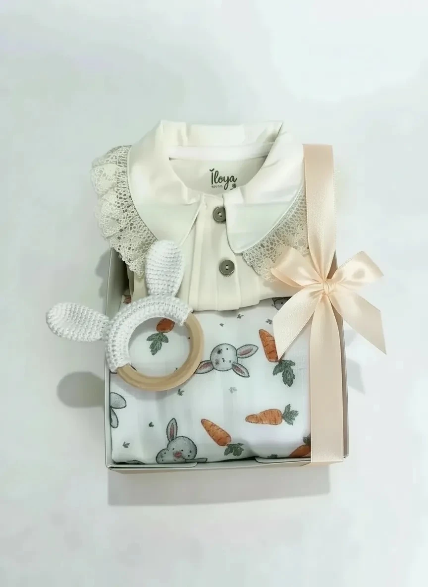 Miniklere Özel Tavşanlı: Lüks ve Konforlu 5'li Bebek Hastane Çıkışı Seti