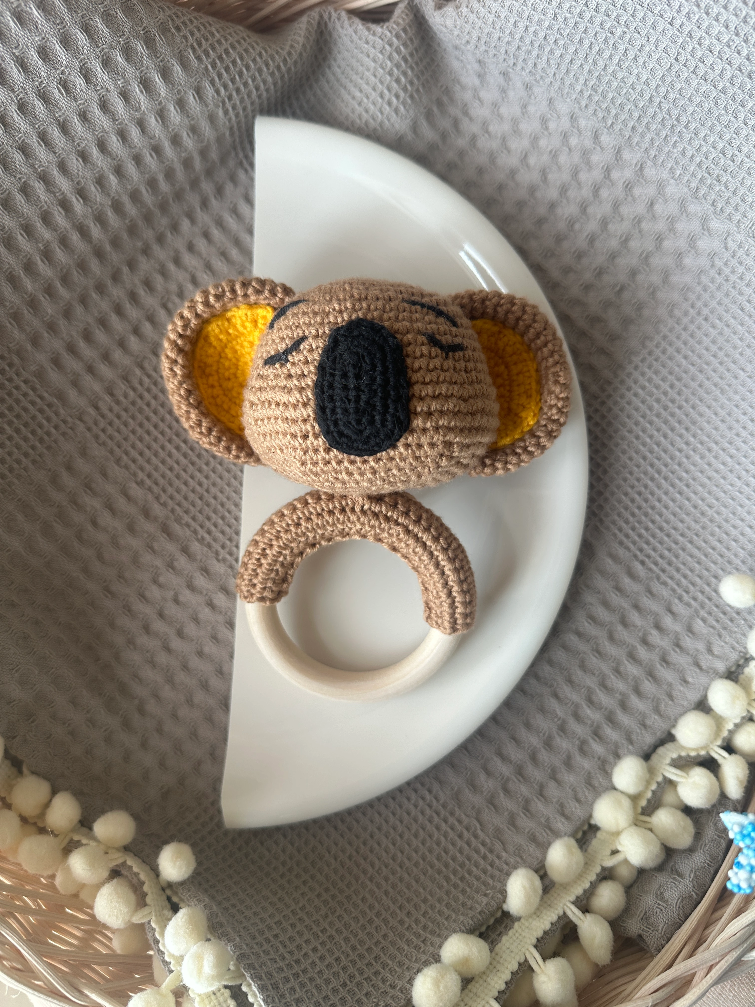 Koala Amigurumi El Örgüsü Çıngırak Oyuncak
