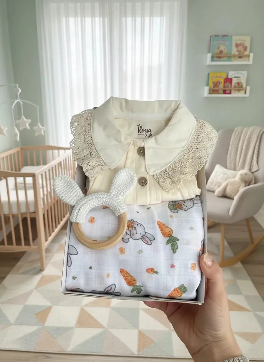 Miniklere Özel Tavşanlı: Lüks ve Konforlu 5'li Bebek Hastane Çıkışı Seti