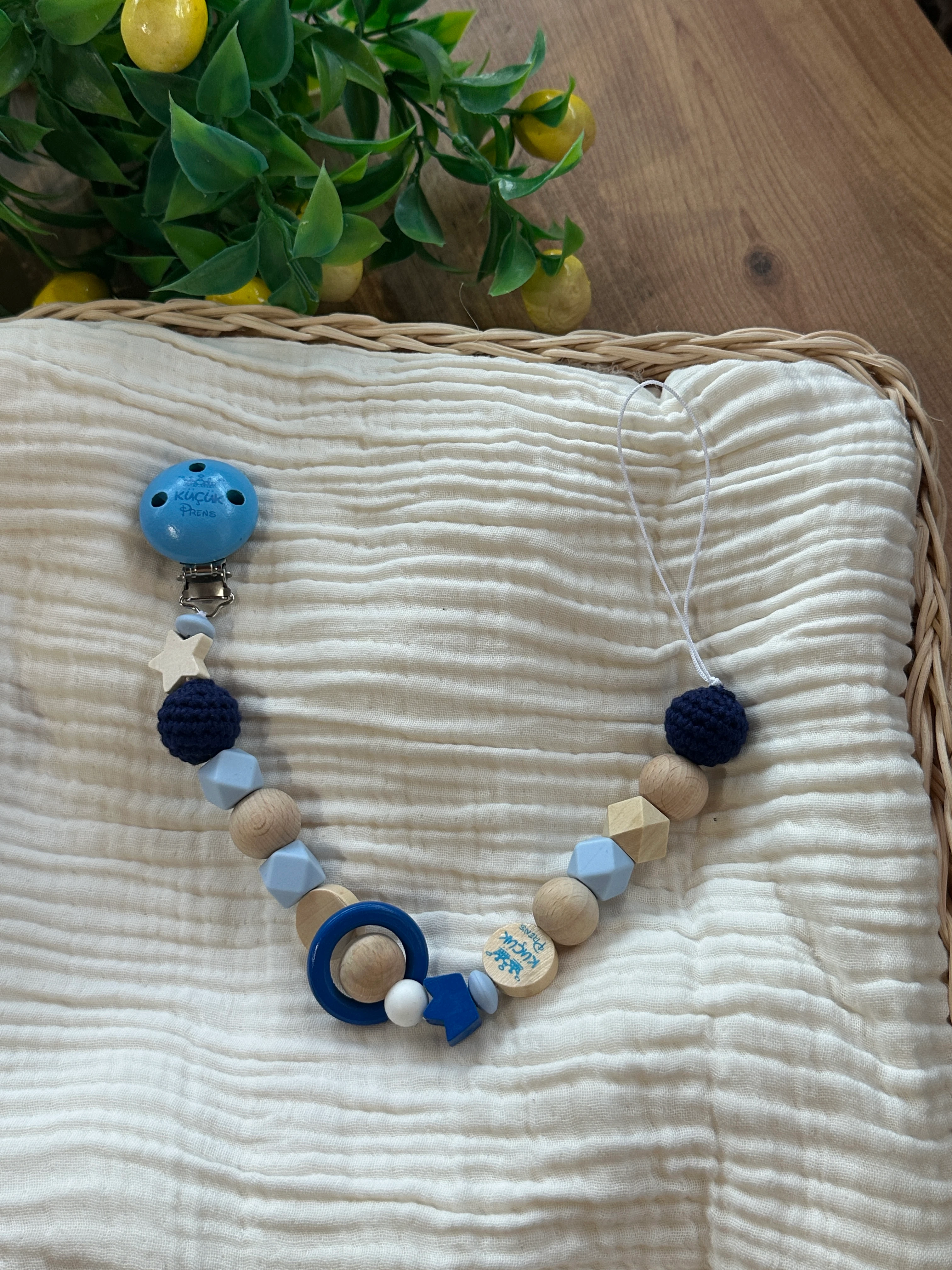 Küçük Prens Mavi Emzik Askısı