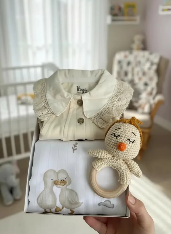 Miniklere Özel Ördekli: Lüks ve Konforlu 5'li Bebek Hastane Çıkışı Seti