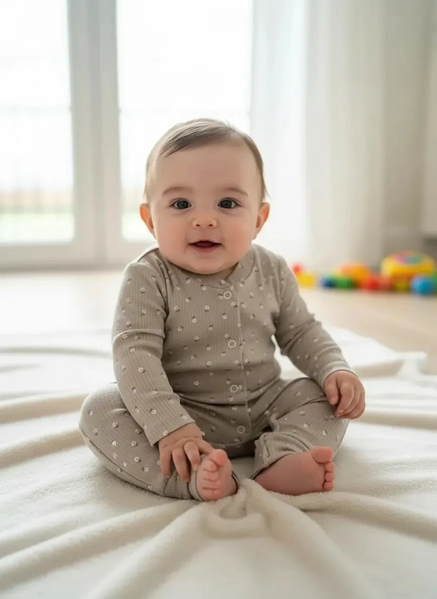 Papatya Desenli Yenidoğan Bebek Tulum I 0-3 Ay - %100 Pamuk