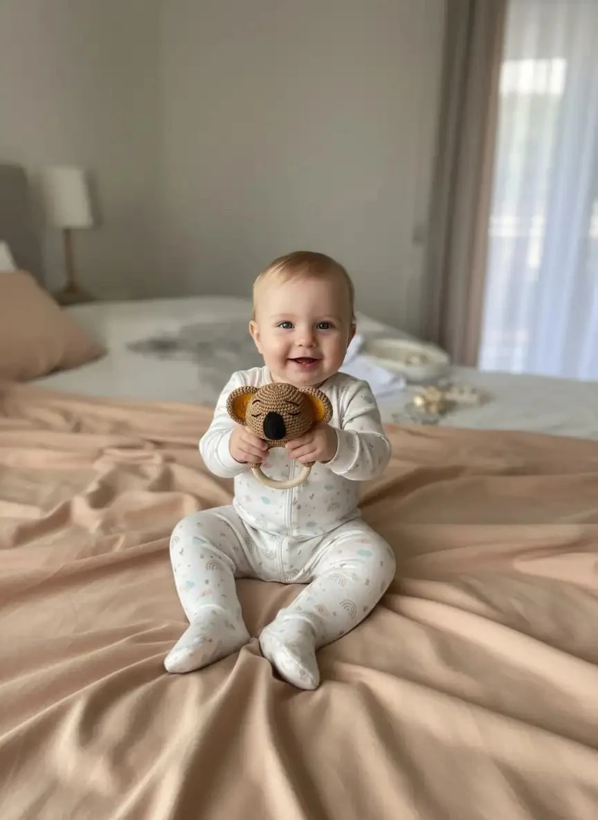 Koala Amigurumi El Örgüsü Çıngırak Oyuncak