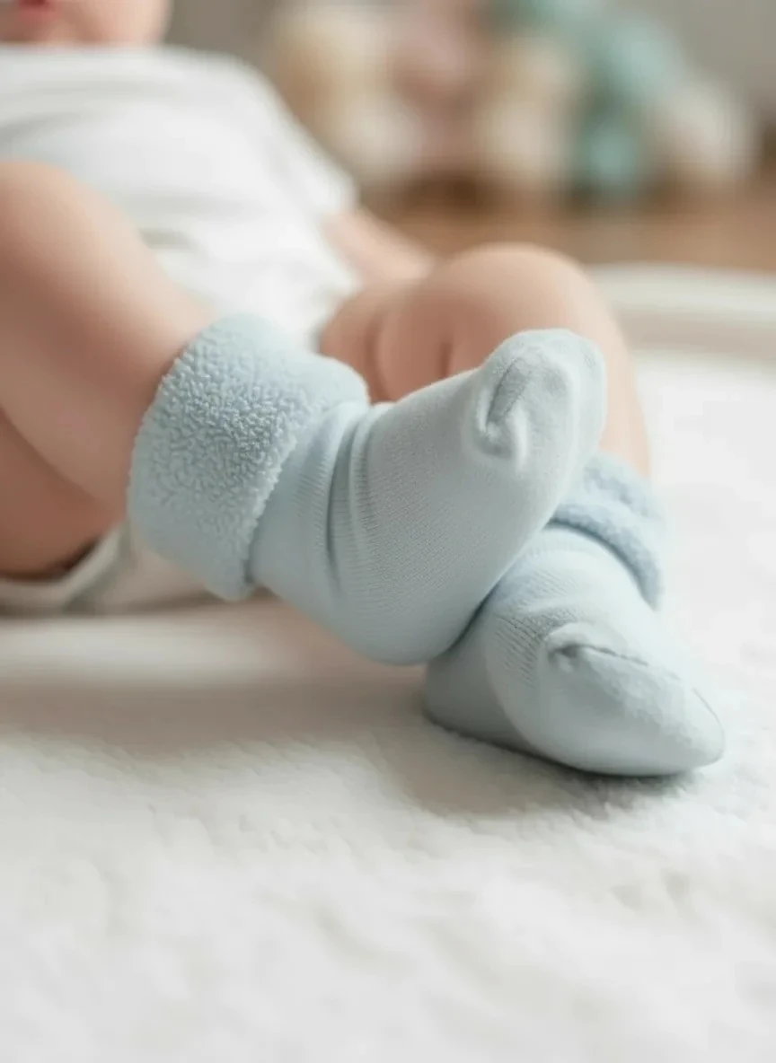 Kışlık Havlu Bebek Soket Çorap I 2’li Set / 0–6 Ay