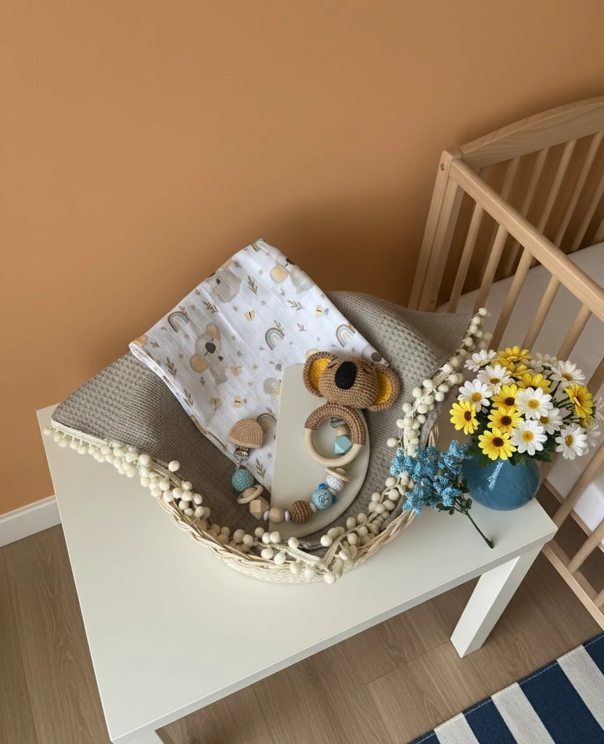 Koala Bebek Seti | Kişiye Özel İsimli Emzik Askılı Yenidoğan Hediye Set