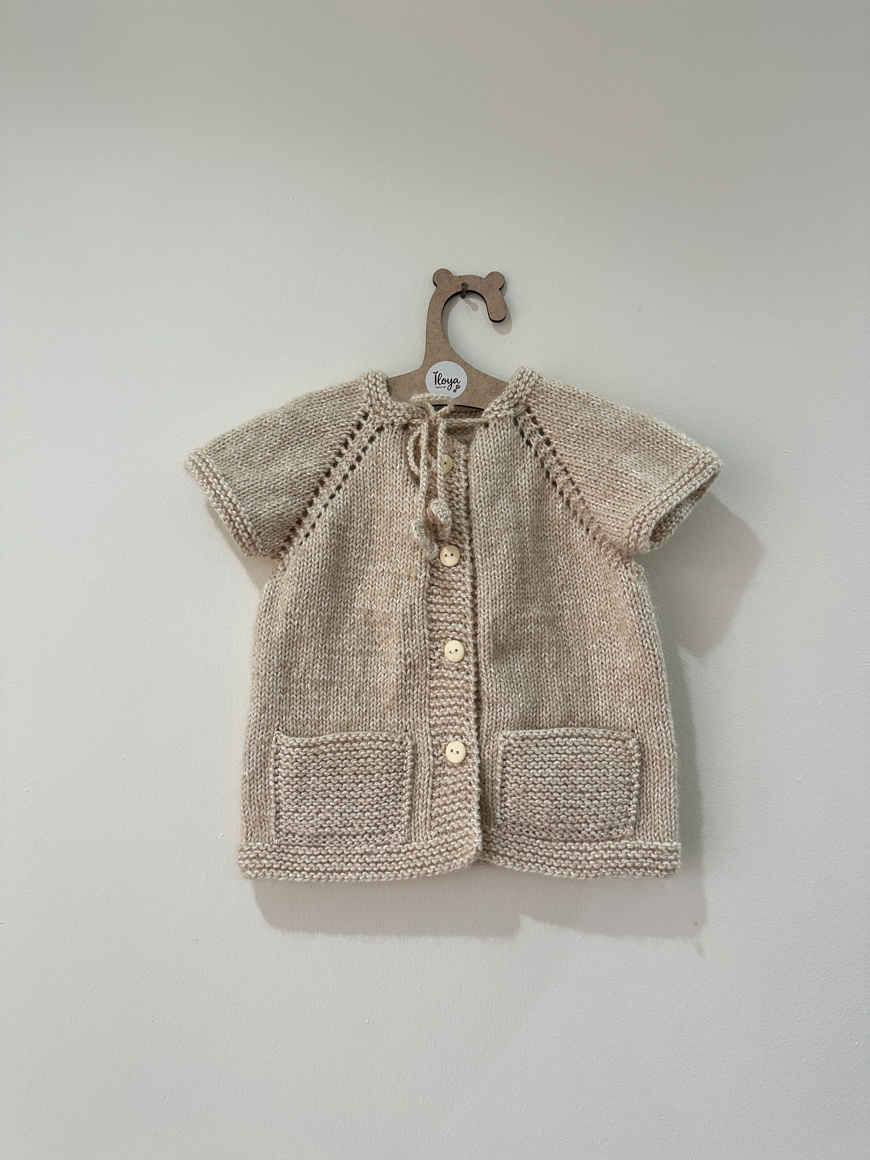 El Örgüsü Bej Yün Bebek Yelek