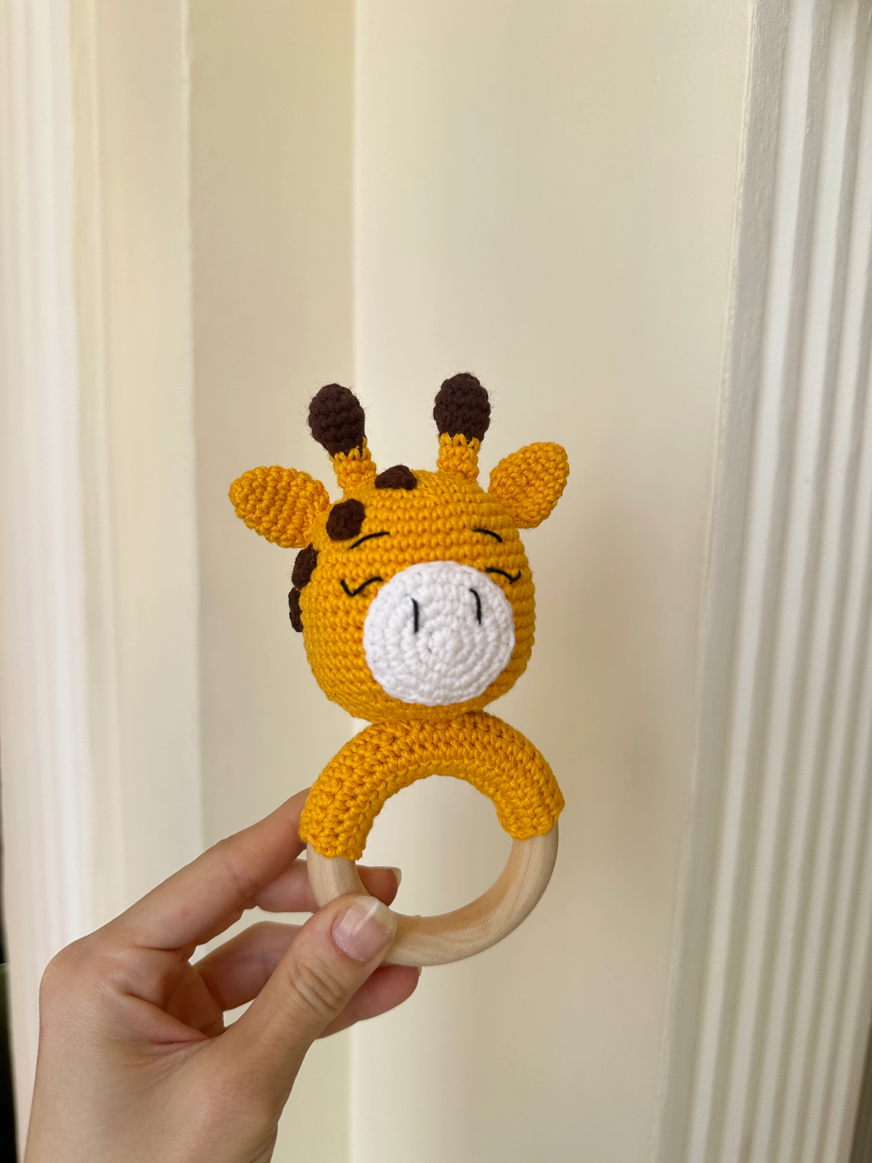 Zürafa Amigurumi El Örgüsü Çıngırak Oyuncak