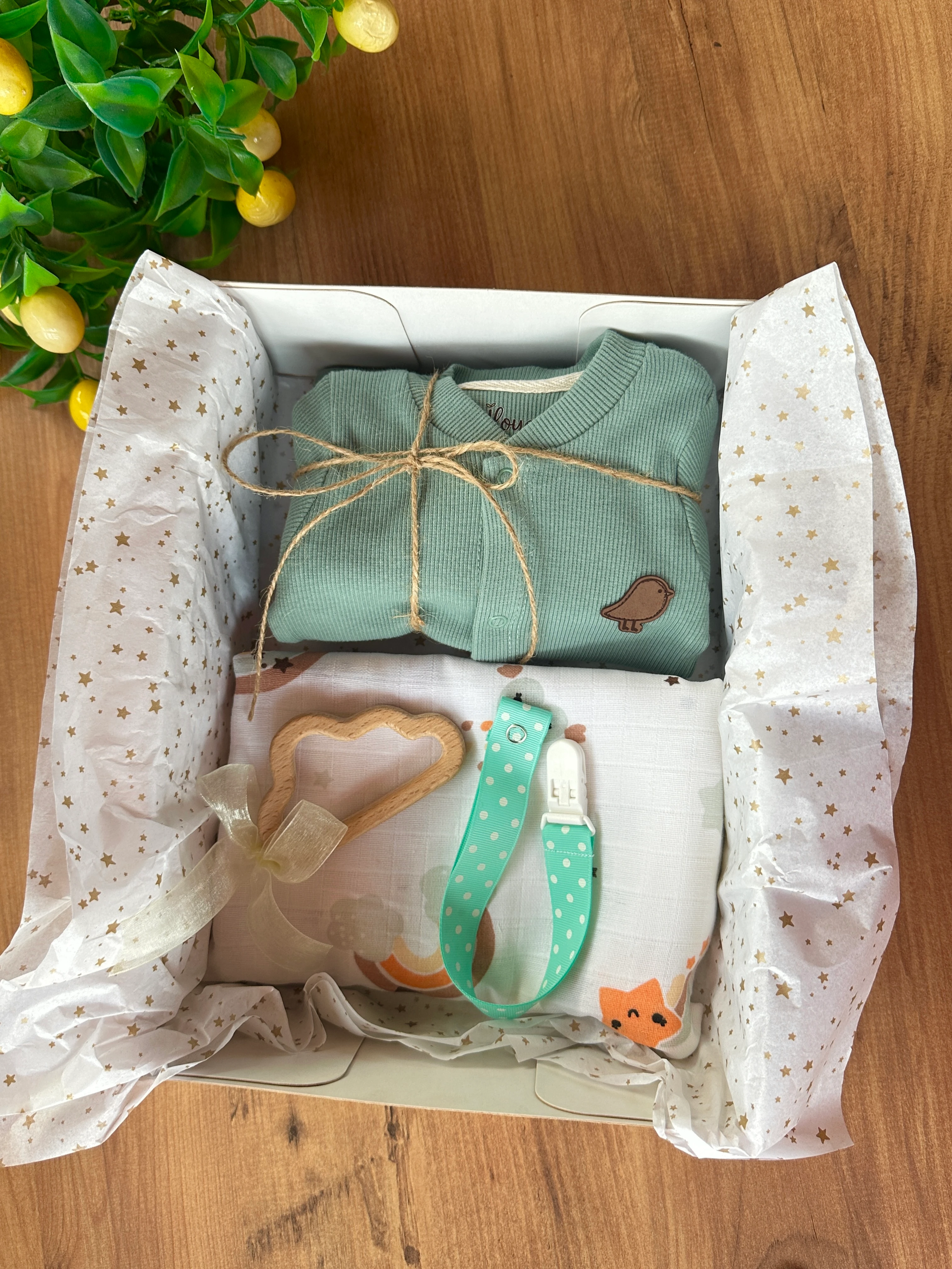 7 Parça Mint Yeşili Pamuk & Müslin Bebek Hastane Çıkış Seti | Diş Kaşıyıcı Hediyeli!