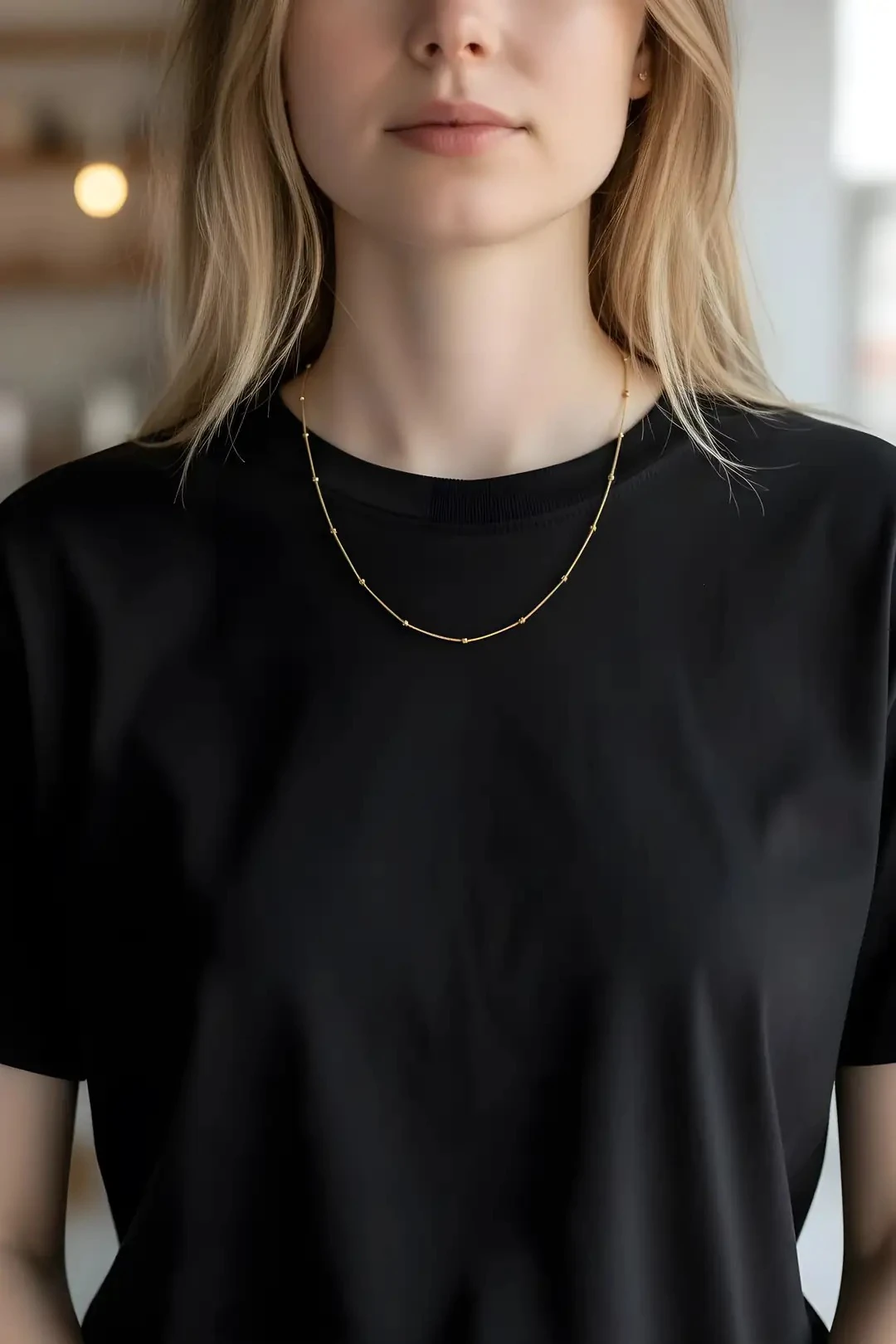 Top Zincir Kolye - Altın Kaplama