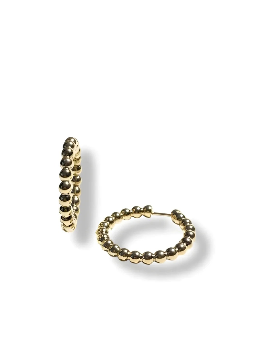 Top Detaylı Halka Küpe - Altın Kaplama