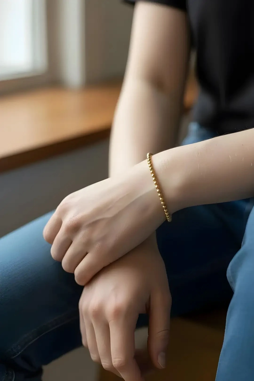 Minimal Top Detaylı Bileklik - Altın Kaplama